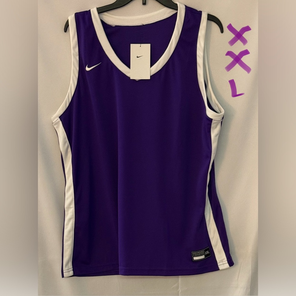 Nike Purple and White Muscle Tee